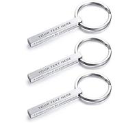VNOX 3pcs Personalizado Parejas BFF Hermanos Hermanas Familia Socia Llaveros 4Lados Nombre 3D Accesorios de Equipaje/Bolso de Llavero de Barra Cuboide Vertical, Grabado Gratuito