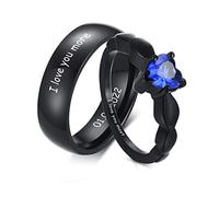 VNOX Anillos de Pareja Personalizados, Juego de Anillos de Promesa de Compromiso a Juego Personalizado para Parejas,Estilo 1, Aniversario Boda Día de San Valentín Regalo para Hombres Mujeres