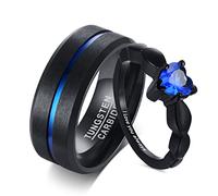 VNOX Anillos de Pareja Personalizados, Juego de Anillos de Promesa de Compromiso a Juego Personalizado para Parejas,Estilo 12, Aniversario Boda Día de San Valentín Regalo para Hombres Mujeres