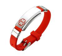 VNOX Grabado De Silicona De Acero Inoxidable Con Grabado MéDico ID SOS Ajustable Pulsera Para Hombres Mujeres Amarillo