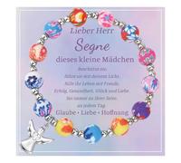 VNOX Niñas Cruz Comunión Pulsera, Primera Comunión Regalo Niñas Pulsera, Cumpleaños Navidad Señoras Pulseras, Tarjeta Bautizo Bebe Recien Nacido Hija Nieta Sobrina Ahijada (colgante de ángel)