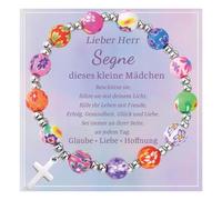 VNOX Niñas Cruz Comunión Pulsera, Primera Comunión Regalo Niñas Pulsera, Cumpleaños Navidad Señoras Pulseras, Tarjeta Bautizo Bebe Recien Nacido Hija Nieta Sobrina Ahijada