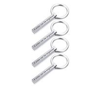 VNOX Parejas Personalizadas BFF Hermanos Hermanas Llaveros de Pareja Familiar Nombre de 4 Lados Barra de Cuboide Vertical 3D Llavero Accesorios para Equipaje/Bolso,Grabado Gratuito
