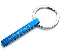VNOX Personalizado Parejas BFF Hermanos Hermanas Familia Socia Llaveros 4Lados Nombre 3D Accesorios de Equipaje/Bolso de Llavero de Barra Cuboide Vertical, Grabado Gratuito