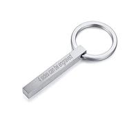 VNOX Personalizado Parejas BFF Hermanos Hermanas Familia Socia Llaveros 4Lados Nombre 3D Accesorios de Equipaje/Bolso de Llavero de Barra Cuboide Vertical, Grabado Gratuito