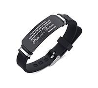 VNOX - Pulsera ajustable de silicona con cita inspiradora de la Biblia para hombres, niños y hijos.