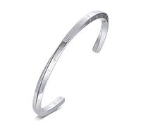 VNOX Viking Jewelry-Mobius Cuff brazalete para hombres y mujeres Acero inoxidable Viking Runes of Nordic amuleto pulsera para hombres,regalo de joyería para fanáticos vikingos,plata,diámetro 64mm