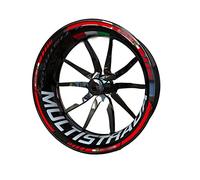 VNRQJLSN Etiqueta Engomada Borde Rueda Pegatina Rueda para Ducati para Multistrada 1200s 1200 V4s 620 Kit Calcomanía para Llanta Delantera Y Trasera Motocicleta(Red White)