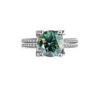 VNsdSD Anillos de boda moissanita 3 quilates for mujer, color D VVS1, anillos diamantes plata ley 925, compromiso rojo/verde/rosa con certificado(Green,7)