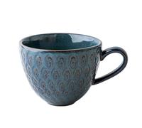 VNsdSD Cuenco de cerámica for fideos instantáneos, taza café Vintage 500ml, sopa con asa, cuenco pequeño for desayuno for helado(Blue)
