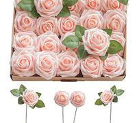 VNsdSD Flores Artificiales Rosas de Espuma Falsas realistas con Tallo for Decoraciones Ramos Boda DIY Fiesta Baby Shower Hogar y árbol Navidad /46(Pink,25)