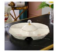 VNsdSD Plato de frutas secas cerámica 5 rejillas alta gama, bandeja dulces for aperitivos exquisitos, soporte exhibición compota nueces y bayas/bandeja azul(Orange)