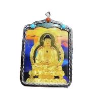 VNsdSD Thangka tibetano pintado a mano, collar con colgante de budismo nepalí, amuleto plata tibetana, estilo chino, Maitreya, marca Buda