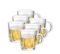 VNsdSD Vaso de pinta personalizado, taza cerveza, con asa, vidrio, jugo for el hogar, juego tazas agua, barril 7 onzas, paquete 6