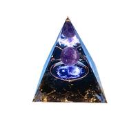 VNSTKWW Cristal de pirámide de orgón, Piedra de eliminación de negatividad Emocional de obsidiana, Punto de Cristal de Cuarzo Transparente para meditación (2.3 Pulgadas)