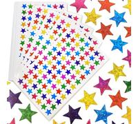 VntMQP 2100 pegatinas de 6 colores con estrellas de 1,4 cm, pegatinas de recompensa láser coloridas, pegatinas con purpurina, pegatinas de purpurina autoadhesivas para profesores, recompensas,