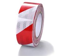 VntMQP 5CMX25M Cinta autoadhesiva Rojo Blanco Adhesivos de advertencia Cinta reflectante Cinta reflectante Adhesivos reflectantes Cinta reflectante de seguridad Advertencia