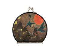 Vnurnrn Arte Antiguo De Japon Espejo de Maquillaje Compacto Pequeño para Viajes,Portátil Espejo de Bolsillo para Bolso de Mano