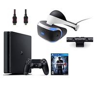 VNUUUXO PlayStation VR Bundle 4 Items:VR Headset,Playstation Camera,PlayStation 4 Slim 500GB Console - Uncharted 4(Versi髇 EE.UU., importado)
