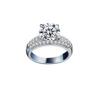 VNVFJKLO anillo de diamantes, Anillos de boda moissanita 2-3 quilates for mujer, corte redondo, color D, anillo diamante plata ley VVS1, anillos compromiso con certificado(9)