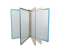 VNVFJKLO Carpetas, Exhibidor de pósters Tipo flipbook con 5 Paneles Doble Cara en Formato A4, Soporte Transparente PVC y Metal for páginas(Multi Coloured)