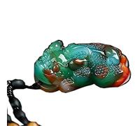 VNVFJKLO colgante, Colgante de jade Pixiu color natural, collar, joyería, accesorios moda, amuleto la suerte