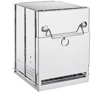 VNVFJKLO Parrilla para Barbacoa, Mini Parrilla Multifuncional de Acero Inoxidable for Acampar, Estufa leña Cuadrada for el hogar, Barbacoa Plegable y portátil