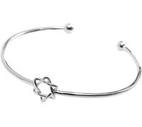 VNVFJKLO pulsera, Brazalete abierto ajustable con estrella de David for mujer, pulsera exquisita for, plata ley a la moda