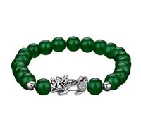 VNVFJKLO Pulseras, Pulsera de Equilibrio con Cuentas Cristales Rojos y Negros Granate, talismán for la Prosperidad, el Dinero Buena Suerte, 7(7)