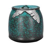 VNVFJKLO Urna para Mascotas, Urna funeraria for Cenizas de Adultos y Mascotas, Recuerdo cerámica Hecho a Mano, urna entierro en casa o Cementerio, Perro, Gato, Verde