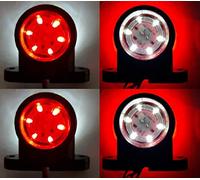 VNVIS - 4 luces de posición laterales, LED, 12 / 24 V, color rojo y blanco