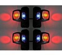 VNVIS 4 luces de posición laterales naranja blanco rojo 12 V 24 V LED lámpara el camión caravana camping camión remolque