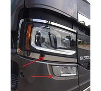 VNVIS Juego de 4 faros delanteros de acero inoxidable y decoración de luz antiniebla de nueva generación Scania S Series 2016+