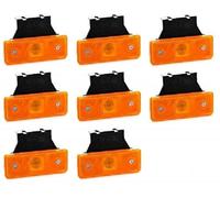 VNVIS - Juego de 8 luces led de posición, naranjas, de 24 V, 12 V, con soportes de goma, para chasis de remolque, camión