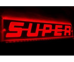 VNVIS Placa LED iluminada roja de 24 V para decoración interior de cabina de camiones Scania, 500 mm
