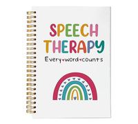 VNWEK Cuaderno de espiral para terapia del habla, salud mental, 5.5 x 8.3 pulgadas, terapeuta del habla, idioma, patólogo, diario, cuaderno de espiral de tapa dura con forro de arcoíris colorido SLP