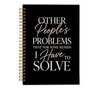 VNWEK Divertido cuaderno sarcástico en espiral de 5.5 x 8.3 pulgadas, regalos divertidos para compañeros de trabajo, amigos, diario, problemas de otras personas que tengo que resolver, cuaderno de