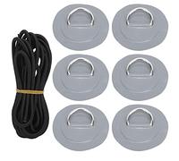 VNwizribc Parche de Anillo en D Acero Inoxidable PVC con Cuerda elástica | 3,15 pulgadas Marina: Botes inflables Balsas Botes SUP Tablas de surf