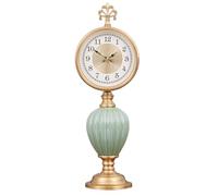 VNwizribc Reloj de sobremesa Metal y cerámica | Multicolor 19x14x54cm Escenario de uso: Decoración del hogar Sala de estar Dormitorio Chimenea Repisa(Grün)