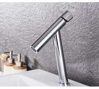 VOAAJKBFB Grifo de Lavabo for baño, Mezclador Agua latón frío y Caliente una Sola Palanca, Pistola Gris, Fregadero único for, grúa(Chrome Short)