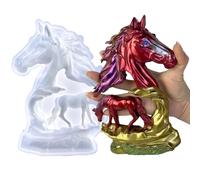Voaesdk Moldes de resina de caballo grande de silicona, bonitos moldes epoxi de caballo hueco, molde de silicona de animales grandes 3D para fundición de resina, colgar en la pared, adorno de