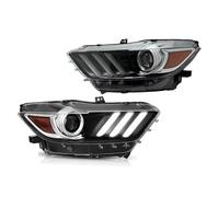 VOALVT Faros Delanteros Conjunto Para Ford Para Mustang 2015-2017 Faros Delanteros Luces Circulación Diurna Luces Altas Proyector Angel Eye