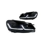 VOALVT Faros Delanteros Conjunto Para VW Para Golf6 Para Golf 6 MK6 Para GTI R20 2009-2012 Luces Coche Faros Delanteros DRL Lente Proyector(LHD,Black Sam*urai LED)