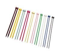 VOANZO 10 Pares de Agujas de Tejer de una Punta Rectas de plástico de 25 cm Ganchos de Ganchillo