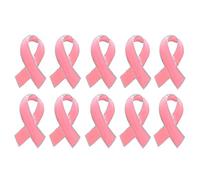 VOANZO 10 unids/set joyas para mujer esmalte rosa cinta broche broches sobreviviente conciencia sobre el cáncer de mama esperanza solapa botones insignias, Aleación de zinc,Cinta