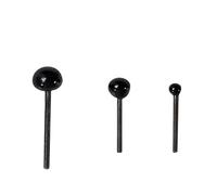 VOANZO 150 Pares de Mini Ojos de Cristal Negro, Ojos artesanales para Hacer muñecas, Fieltro de Aguja, Manualidades (2 mm, 3 mm, 4 mm)