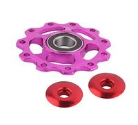 VOANZO 2 Pares de Bicicletas Bicicleta de montaña Rueda de guía Dial Trasero Cojinete Ánodo CNC Piñón 11 Rueda Dentada Volante Accesorios de Bicicleta（Púrpura）