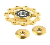 VOANZO 2 Pares de Ruedas de guía para Bicicleta de montaña, rodamiento de Esfera Trasera, ánodo CNC, piñón de transmisión, Rueda de 11 Dientes, Volante, Accesorios para Bicicleta (Amarillo)