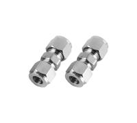 VOANZO 2 Piezas de Accesorios de Tubo de compresión de 10 mm de diámetro Interior x 10 mm de diámetro Interior, Adaptador de Acoplamiento Recto de Acero Inoxidable 304