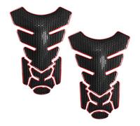 VOANZO 2 piezas de pegatinas de PVC para motocicleta, protector de tanque de motocicleta, protector de tanque de combustible de gasolina de motocicleta, pegatinas adhesivas universales - Negro y rojo